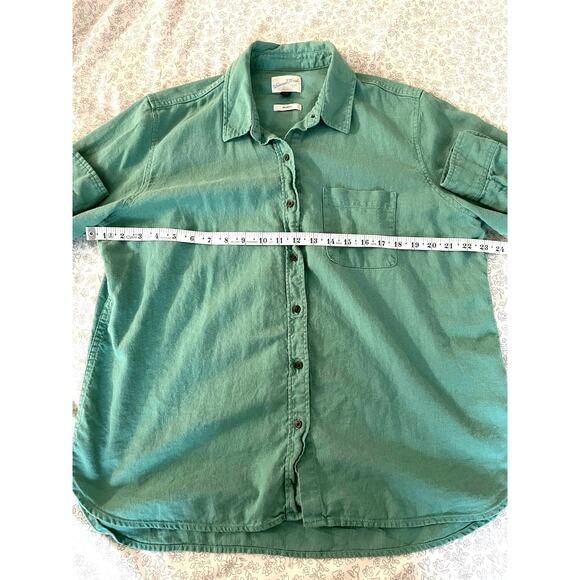 Universal Thread Green Textured Button-Up Shirt Men’s L - Picture 3 of 6